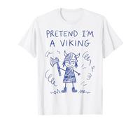 Pretend I'm A Viking Lazy Halloween Costume Stick Figure T-Shirt