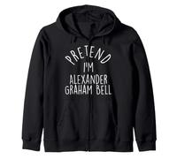 Pretend I'm Alexander Graham Bell Easy Halloween Costume Zip Hoodie