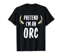 Pretend I'm an Orc Funny Simple Easy Halloween Costume Value Graphic T-Shirt, Men, Black, L