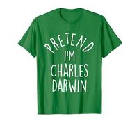 Pretend I'm Charles Darwin Easy Halloween Costume T-Shirt, Men, Kelly Green, 3X-Large