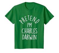 Pretend I'm Charles Darwin Easy Halloween Costume T-Shirt, Youth, Kelly Green, 2T