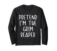 Pretend I'm Grim Reaper Costume Halloween Simple Adult Kid Long Sleeve T-Shirt