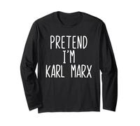 Pretend I'm Karl Marx Costume Halloween Lazy Adult Kids Long Sleeve T-Shirt
