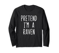 Pretend I'm Raven Costume Halloween Funny Lazy Adult Kids Long Sleeve T-Shirt
