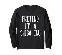 Pretend I'm Shiba Inu Dog Costume Halloween Lazy Adult Kids Long Sleeve T-Shirt
