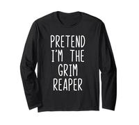 Pretend I'm The Grim Reaper Costume Halloween Lazy Adult Kid Long Sleeve T-Shirt