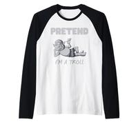 Pretend I'm Troll Funny Trolls Raglan Baseball Tee