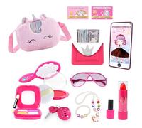 Pretend Makeup Kit for Toddlers Girls Toys,Unicorn Princess Little Girl Purse with Make up,Simulation Makeup Kit for Kids Toy Age 3 4 5 6 7 8 Years Old Gifts