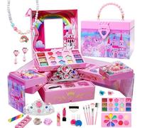 Pretend Makeup Kit | Little Girl Pretend Makeup Toy - Play Toys, Princess Game with Large Storage Box for Travel, Home