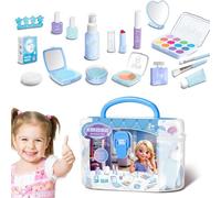 Pretend Makeup Set - Deluxe 17 Piece Play Makeup Kit | Realistic Cosmetic Toy For Girls Ages 1-3 | Creative Beauty Play Set With Bright Colors Mild Formula For Little Kids Birthday Gift