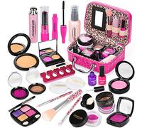 Pretend Makeup Toy Set - 22 PCS Safe Non-Toxic Fake Make Up Set Cosmetic Beauty Kit Role Play Gift for Little Girls Kids Children Age 3 4 5