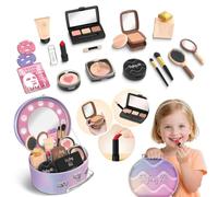 Pretend Makeup Toy Sets for Girls Age 3-8,Toddler Makeup Kit Pretend with Cosmetic Bag,Washable Fake Cosmetic Dress Up Toys,Gifts Toys for 3 4 5 6 7+ Year Old Girls for Birthday Christmas