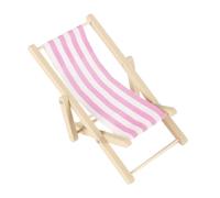Pretend Play Beach Chair Model for Shelf Display, 1 / 12 Scale Striped Deck Chair Beach Model Striped Deck Scene Display Small Scale Furniture Collector Shelf Accent Pretend Play Layout Coastal Seat