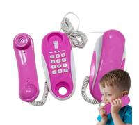 Pretend Play Cell Phone - Kids Toy Telephone, Real Ring Sound Effect, 23 Foot Phone Cord, Interactive Learning Toy, Birthday Supporting Role Play Imagination And Early Communication