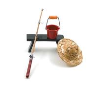 Pretend Play Fishing Set 1/12 Scale Dollhouses Accessories Rod Bucket Bench Safe Educational Toy For Children Toddler Safe Fishing Props