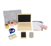 Pretend Play Home Office Set for Kids, 10 Pieces Office Set with Wooden Toy, Preschool Laptop Phone, Age 3+ Years (Office)