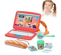 Pretend Play Home Office Set for Kids Ages 3-7, Includes Toy Kids Laptop,Cell Phone,Hamburg Harmonica,Headset & Toddlers Beverage Cup-Pretend Work Simulation Play