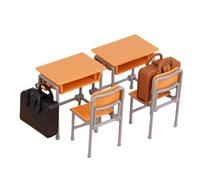 Pretend Play House Furniture - Doll House Chair,Classroom Schoolbags Desks Models for Boy Girl Playroom Role-playing Game