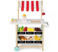 Pretend Play Ice Cream Cart Wooden Grocery Store Supermarket Toy COSTWAY Red One Size