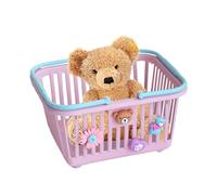 Pretend Play Storage Basket - Childs Shopping Baskets Playset |16x13cm Kids Grocery with Handles, Easter Carrying with 4 Adornments for Home, School, Imaginative Games