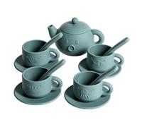 Pretend Play Tea Set - Food-Grade Silicone Interactive Toy, Dishwasher-Safe Unbreakable Teapot, Heat-Resistant Lightweight Coaster Cup Spoon, Sensory Development Tool | for Kids Boys Girls