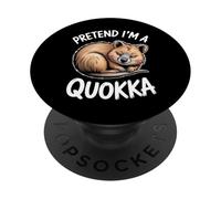 Pretend Quokka Sleeping Funny Quokka PopSockets Adhesive PopGrip