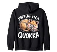 Pretend Quokka Sleeping Funny Quokka Zip Hoodie