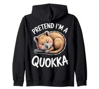 Pretend Quokka Sleeping Funny Quokka Zip Hoodie