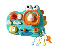 Pretend Steering Wheel, Dinosaur Activity Board, Sensory Exploration Toy, Interactive Learning Design, Educational Play Tool, Ideal for Kids, Home, Travel, Kindergarten, 8.07x6.1x2.28 Inches