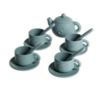Pretend Tea Set - Silicone Play Kitchen, Lightweight Realistic Service with Teapot, Food Grade Silicone, Creative Social Toy, for Birthday Daycare Activity, Boosts Social Interaction