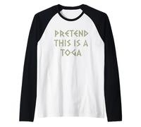 Pretend This is A Toga Party Funny Greek Party Costume Raglan Baseball Tee