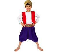 PRETEND TO BEE Aladdin Arabian Prince Dress Up Costume for Kids, 5-7 Years, Red, Gold & Purple