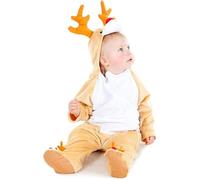 PRETEND TO BEE Christmas Rudolph Reindeer Onesie Dress Up Costume for Kids/Toddlers/Babies, 12-18 Months