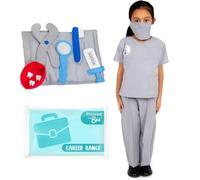 PRETEND TO BEE Dentist Dress Up Bundle, Costume for Kids with Soft Play Dentist Tools, Grey, Ages 3-5 Years