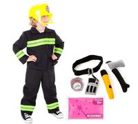 PRETEND TO BEE Emergency Services Fire & Rescue Officer Dress Up Bundle, Costume for Kids with 5-Piece Soft Play Firefighter Accessories, Ages 3-5 Years