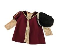 PRETEND TO BEE Henry VIII Tudor Dress Up Costume for Kids, 3 Piece Set, 7-9 Years, Red