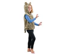 PRETEND TO BEE Kids Leopard Costume | Tan & Black Leopard Print Fancy Dress Zip Up Top with Ears & Tail | Big Cat Safari Role Play Outfit | World Book Day & Halloween | Unisex, 3-7 Years