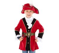 PRETEND TO BEE Pirate Captain Dress Up Costume for Kids, Multicoloured, 7-9 Years