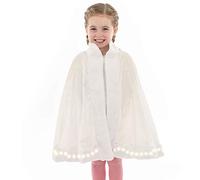 PRETEND TO BEE Queen/Princess LED Light Up Cape Dress Up Costume for Kids, White, 3-7 Years