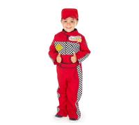 PRETEND TO BEE Racing Driver Fancy Dress Costume for Kids, Red Racing Cap and Suit, 3-5 Years