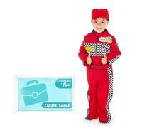 PRETEND TO BEE Racing Driver Fancy Dress Costume for Kids/Toddlers, Red Racing Cap and Suit, 2-3 Years