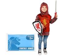 PRETEND TO BEE Royal Knight Dress Up Costume for Kids, Red, 3-5 Years