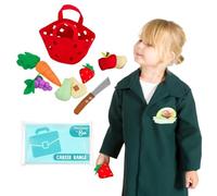 PRETEND TO BEE Shopkeeper Dress Up Bundle, Costume for Kids with Soft Play Grocery Bag Accessory Set, Ages 3-5 Years