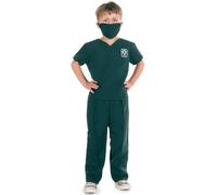 PRETEND TO BEE Vet Dress Up Costume for Kids, Accessories Available, Green Scrubs with Mask, 3-7 Years