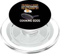 Pretending To Be Good Cooking Eggs Cook Chef Egg Breakfast PopSockets PopGrip for MagSafe