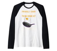 Pretending to Be Good Cooking Eggs Cook Chef Egg Breakfast Raglan Baseball Tee