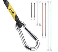 PRETEX Bungee Cords with Carabiner Clips - 4 Different Lengths & Colours - Bungee Cord Tie Down Straps - Heavy Duty Hooks Strong Coated Rubber - Bungee Cords and Fixings - 8 pcs