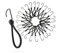 PRETEX Heavy Duty Bungee Cords with Hooks - Set of 25pcs x 7in Outdoor Cord Straps and Fixings - Bulk Bungees Perfect as Garage Organizer or Tie Down for Travel