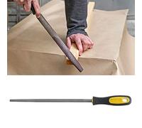 Pretfy 10in Round Mill Versatile Accessory Tool File Projects with Handle for Steel Rasp - Professional Grade Solution (10-inch Thick Toothed Round File with Handle)