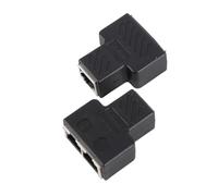 Pretfy 2PCS Network RJ45 Splitter Adapter with 3-Channel Design for POE Network Distribution, Durable PVC Material, Ideal for Home and Office Use